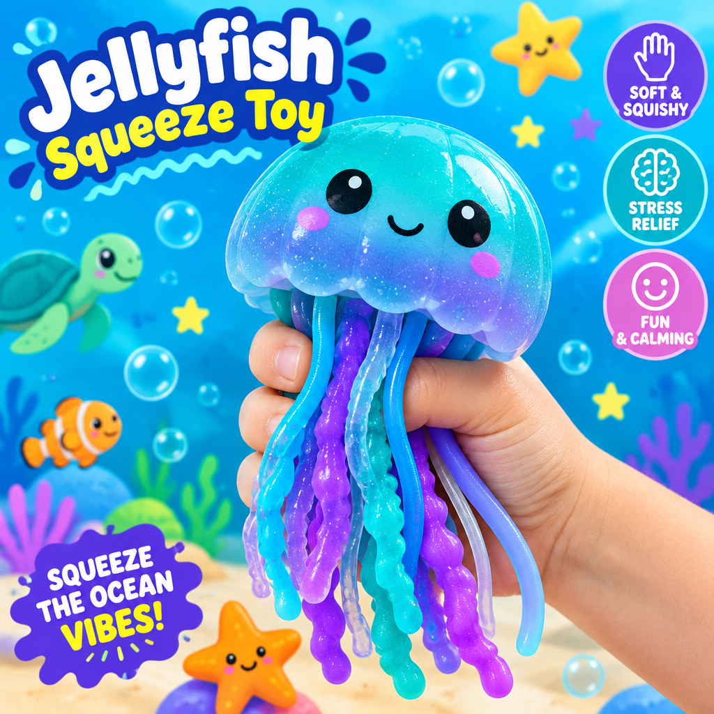 Nee Doh Jellyfish Sensory Squeeze Toy