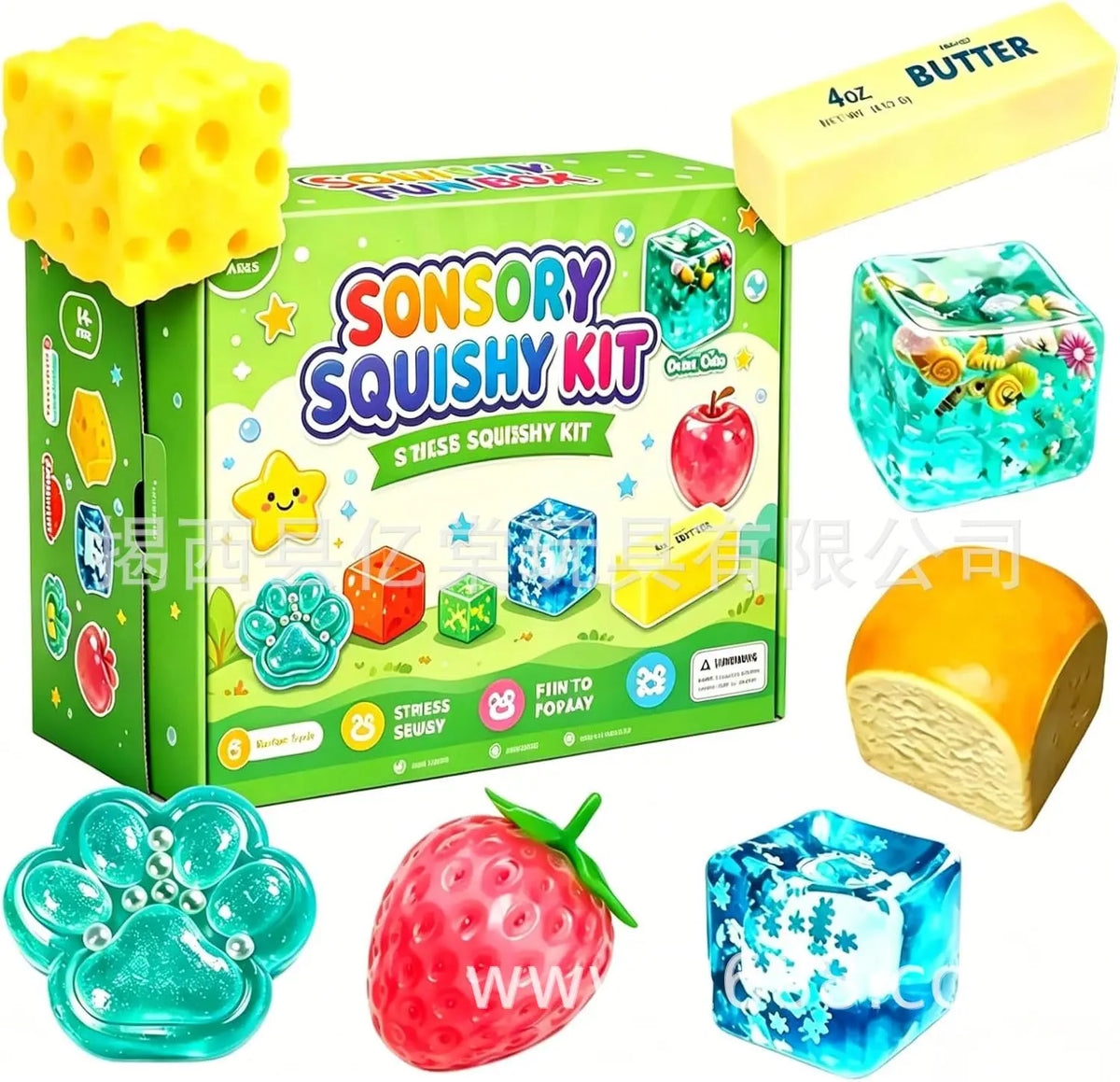 Halloween Fun Box 8‑Pack Sensory Squeeze Squishy Toys | Cute Food & Pumpkin Stress Relief Fidget Set,Perfect Halloween Gift