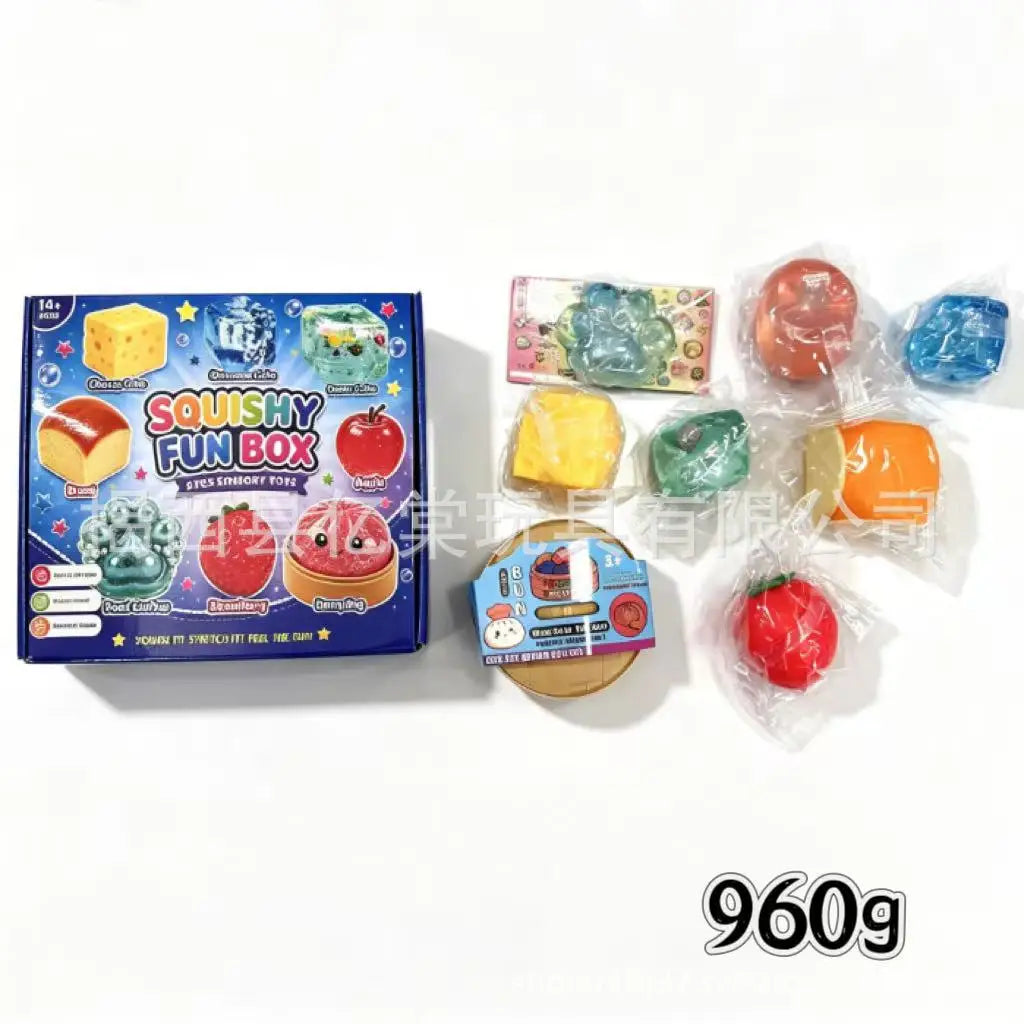 Halloween Fun Box 8‑Pack Sensory Squeeze Squishy Toys | Cute Food & Pumpkin Stress Relief Fidget Set,Perfect Halloween Gift