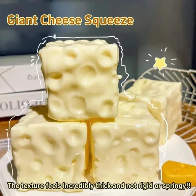 Giant Cheese Squishy Toy – Slow Rising Stress Relief Fidget Toy