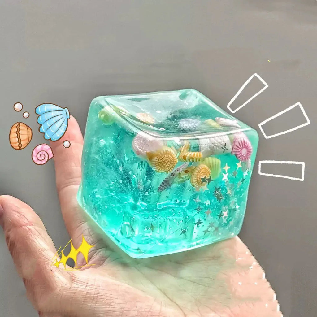 Adults Squishy Ocean Blocks Stress Balls Autism Sensory Toys Stress Anxiety Relief Fidget Toys Maltose Water Ball Gifts Bulk
