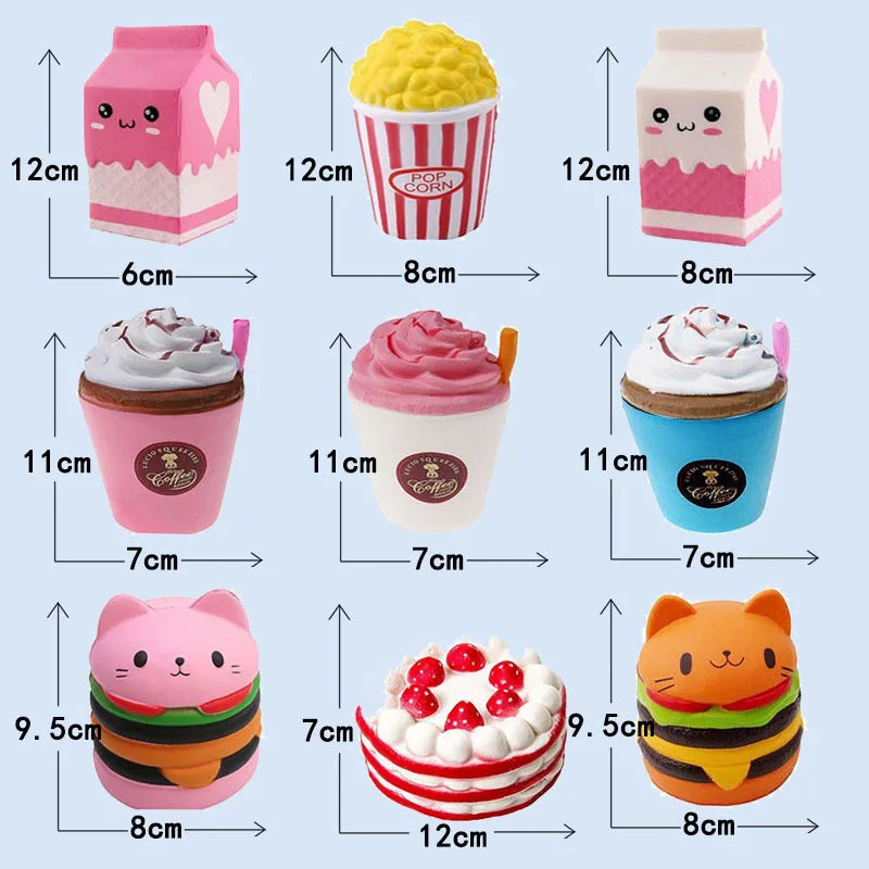 Jumbo Kawaii Popcorn Animal Squishy – Slow Rising Stress Relief Toy