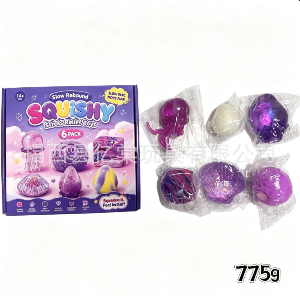 Halloween Fun Box 8‑Pack Sensory Squeeze Squishy Toys | Cute Food & Pumpkin Stress Relief Fidget Set,Perfect Halloween Gift