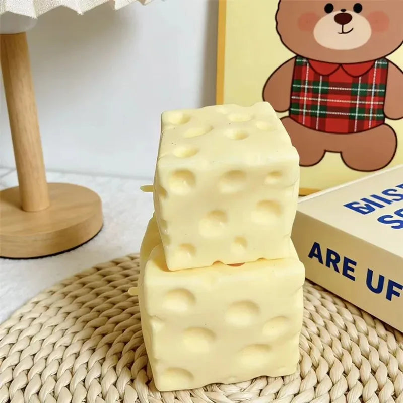 Giant Cheese Squishy Toy – Slow Rising Stress Relief Fidget Toy