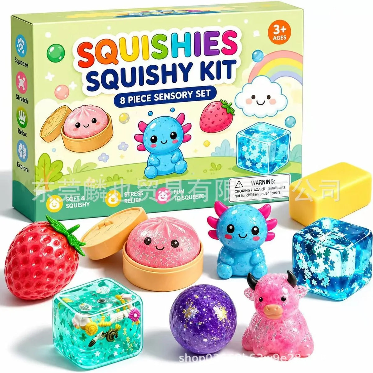 Squishy Fun Box – 8-Piece Stress Relief Sensory Toy Set
