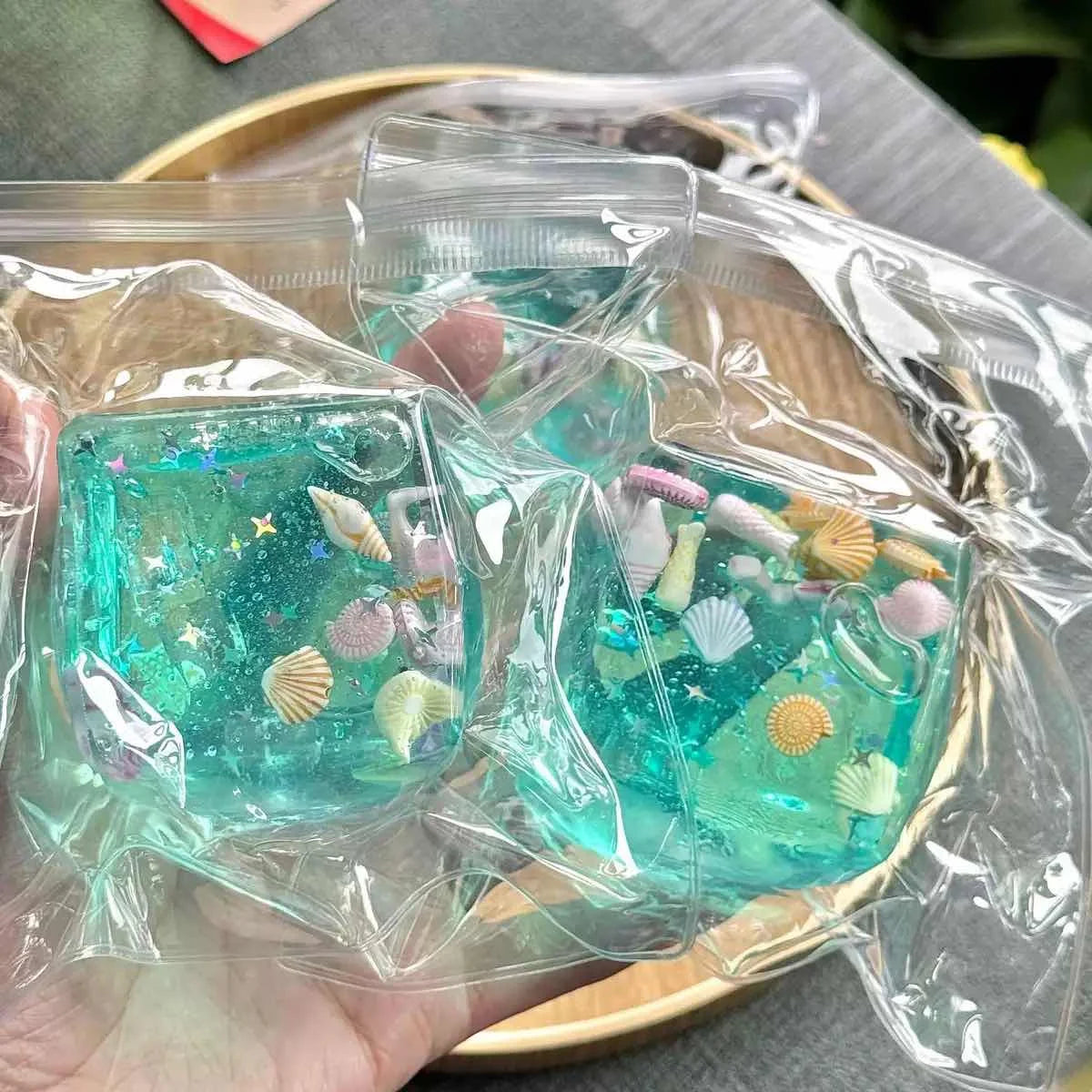 Adults Squishy Ocean Blocks Stress Balls Autism Sensory Toys Stress Anxiety Relief Fidget Toys Maltose Water Ball Gifts Bulk