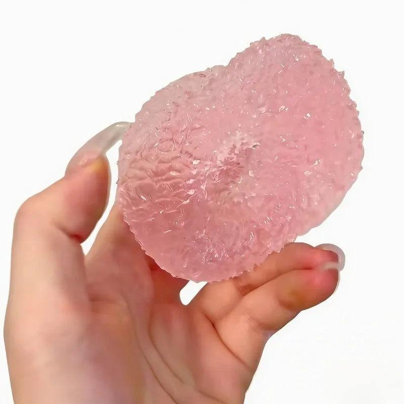 2A-Squishy Ice Ball Maltose Fidgets Toy Super Soft Pink Mochi Slow-rebound Squeeze Toy Anti-Stress Toy For Adults Hand Exercise