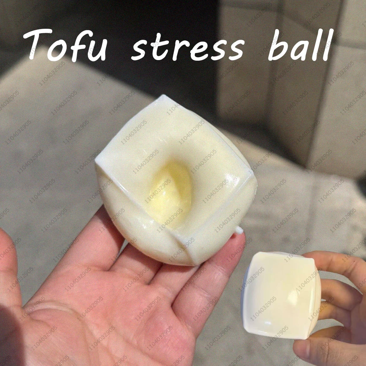 Crunchy Tofu Stress Ball – Food-Shaped ASMR Sensory Squishy Toy