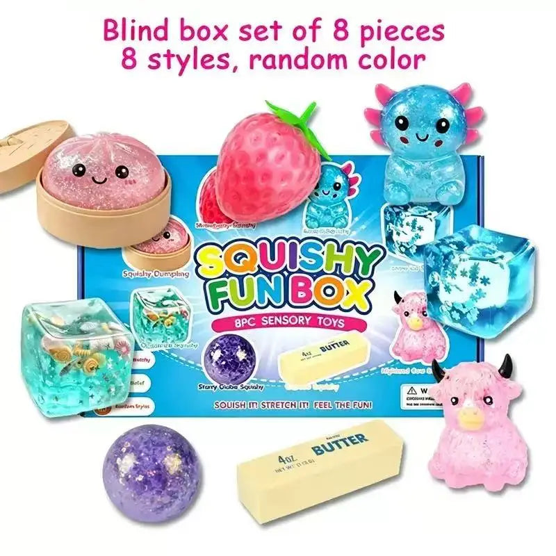 8-Piece Maltose Squishy Blind Box – Slow Rising Sensory Fidget Gift