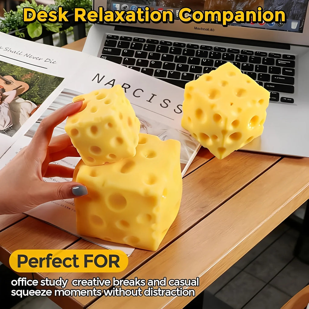 Cheese Squishy Stress Ball – Slow Rebound Anxiety Relief Fidget Toy