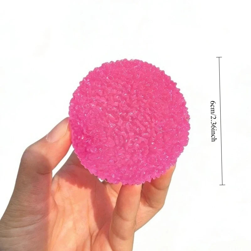 2A-Squishy Ice Ball Maltose Fidgets Toy Super Soft Pink Mochi Slow-rebound Squeeze Toy Anti-Stress Toy For Adults Hand Exercise