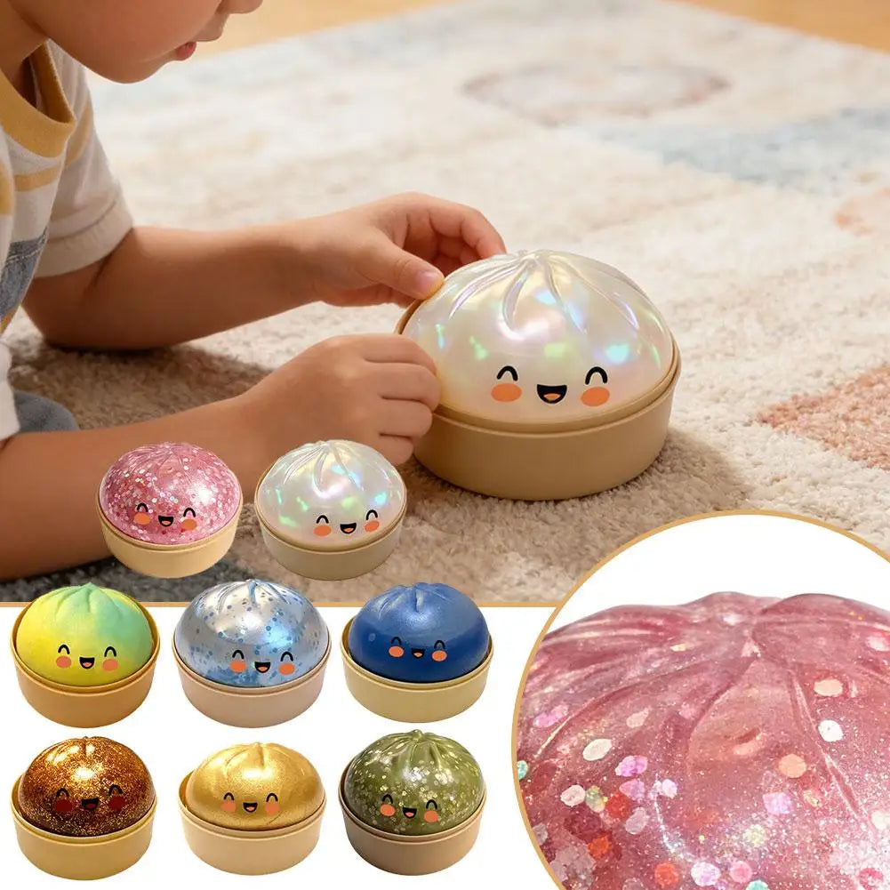 Crystal Dumpling Steamer Squishy Toy