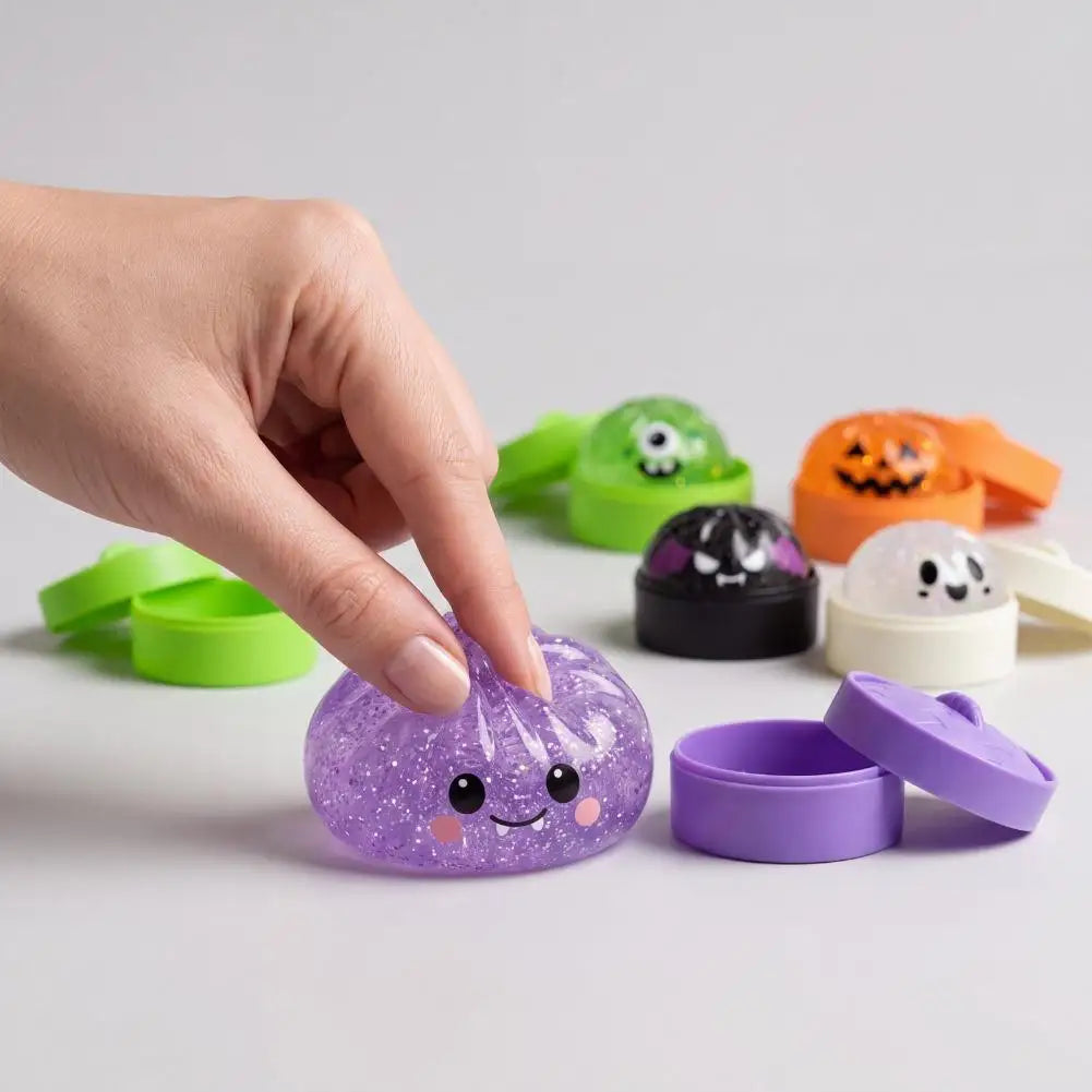 Halloween Dumpling Toy Pumpkin Squishy Toys Balls Glitter Slow Rising Pressure Stress Relief Fidget Toy for Party Adults Gift