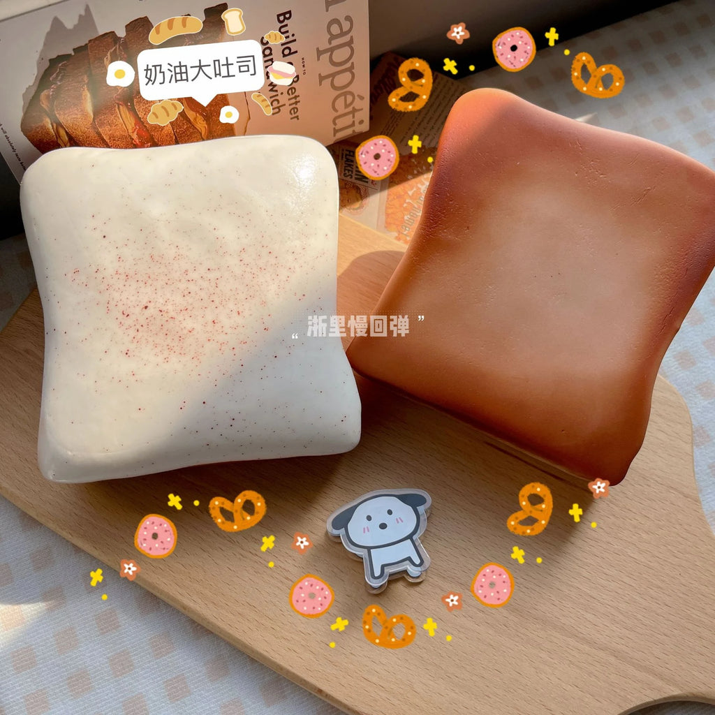 Toast Bread Squishy Toy – Slow Rising Kawaii Stress Relief Fidget