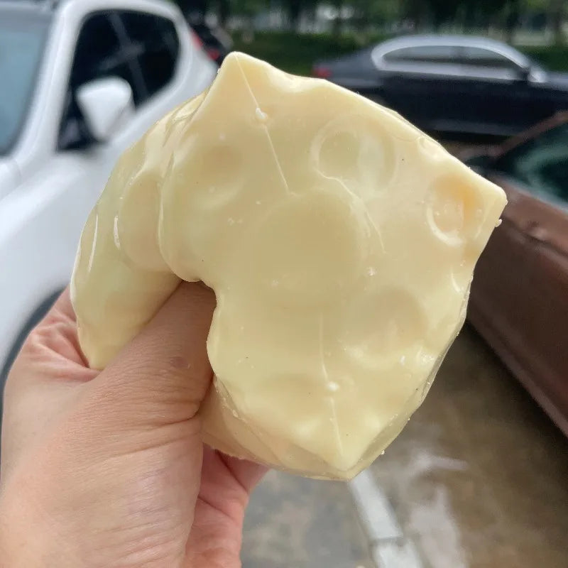 Cheese Cube Stress Ball – Crunchy ASMR Sensory Squishy Fidget Toy