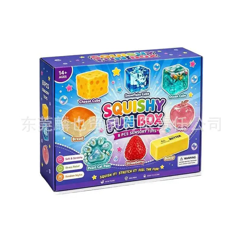 Squishy Fun Box – 8-Piece Stress Relief Sensory Toy Set