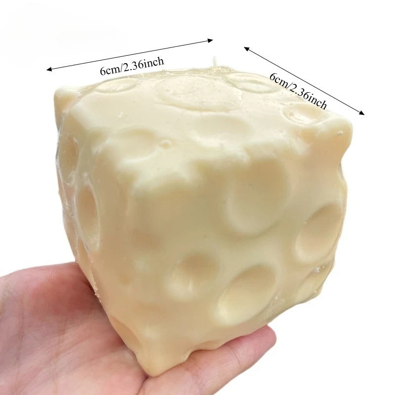Cheese Cube Stress Ball – Crunchy ASMR Sensory Squishy Fidget Toy