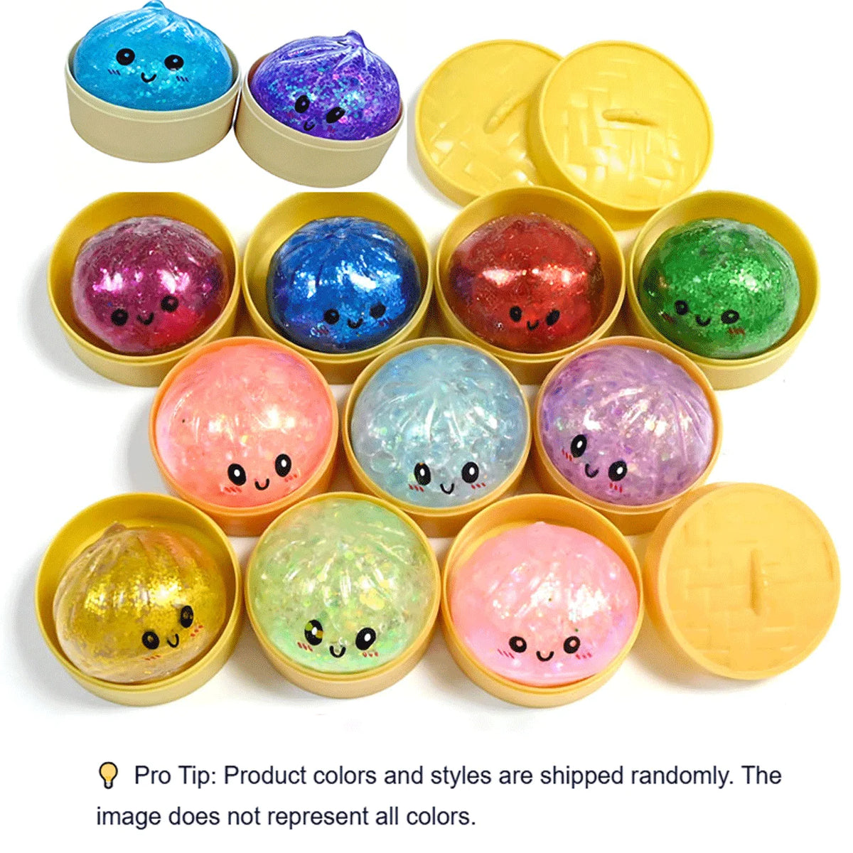 Glitter Glow Dumpling Squishy – Light-Up Sensory Stress Relief Toy