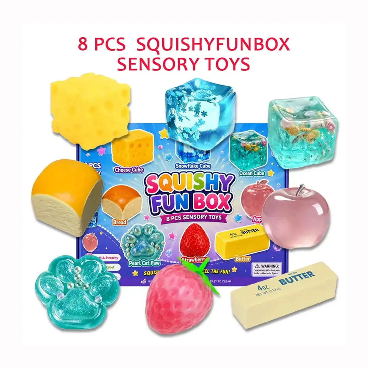 8-Piece Maltose Squishy Blind Box – Slow Rising Sensory Fidget Gift