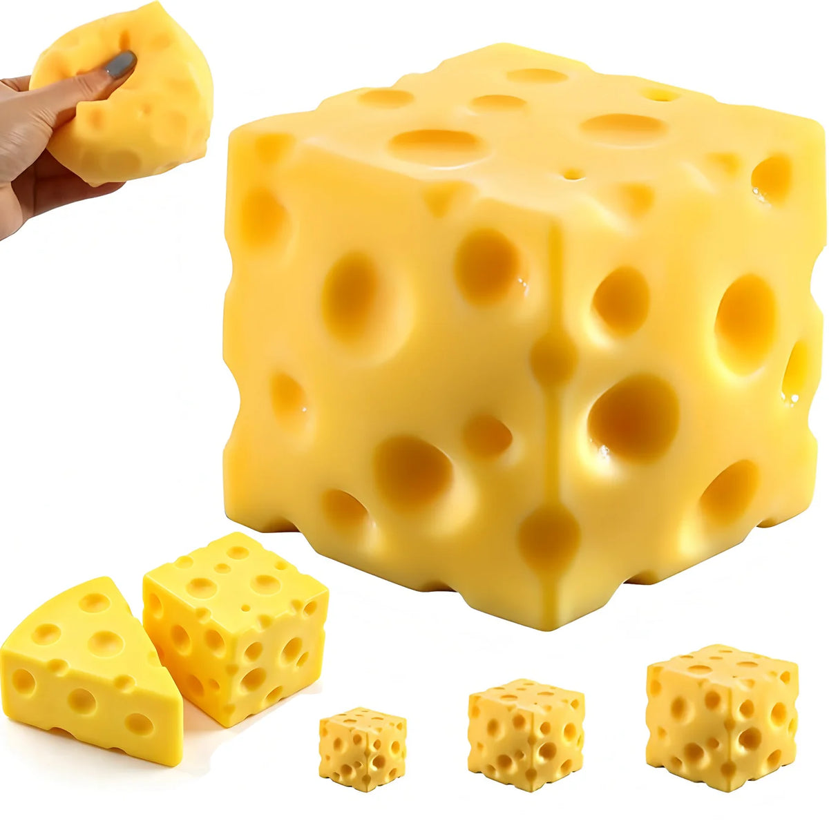 Cheese Squishy Stress Ball – Slow Rebound Anxiety Relief Fidget Toy