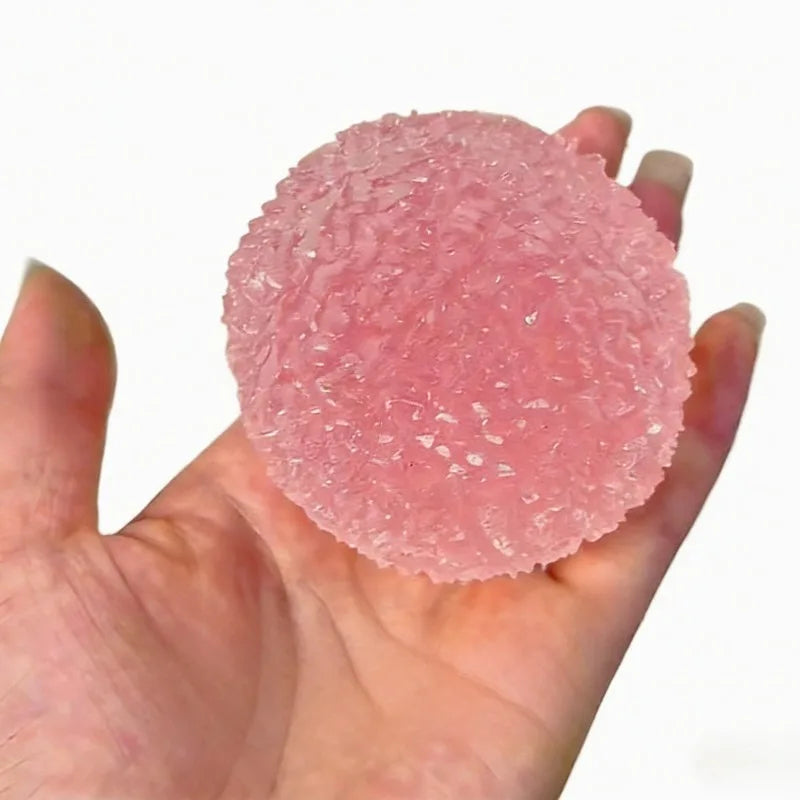 2A-Squishy Ice Ball Maltose Fidgets Toy Super Soft Pink Mochi Slow-rebound Squeeze Toy Anti-Stress Toy For Adults Hand Exercise