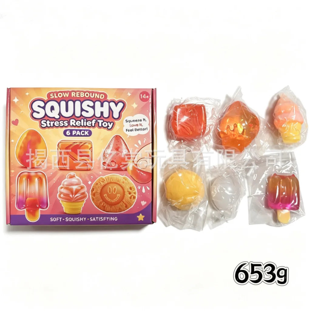 Halloween Fun Box 8‑Pack Sensory Squeeze Squishy Toys | Cute Food & Pumpkin Stress Relief Fidget Set,Perfect Halloween Gift