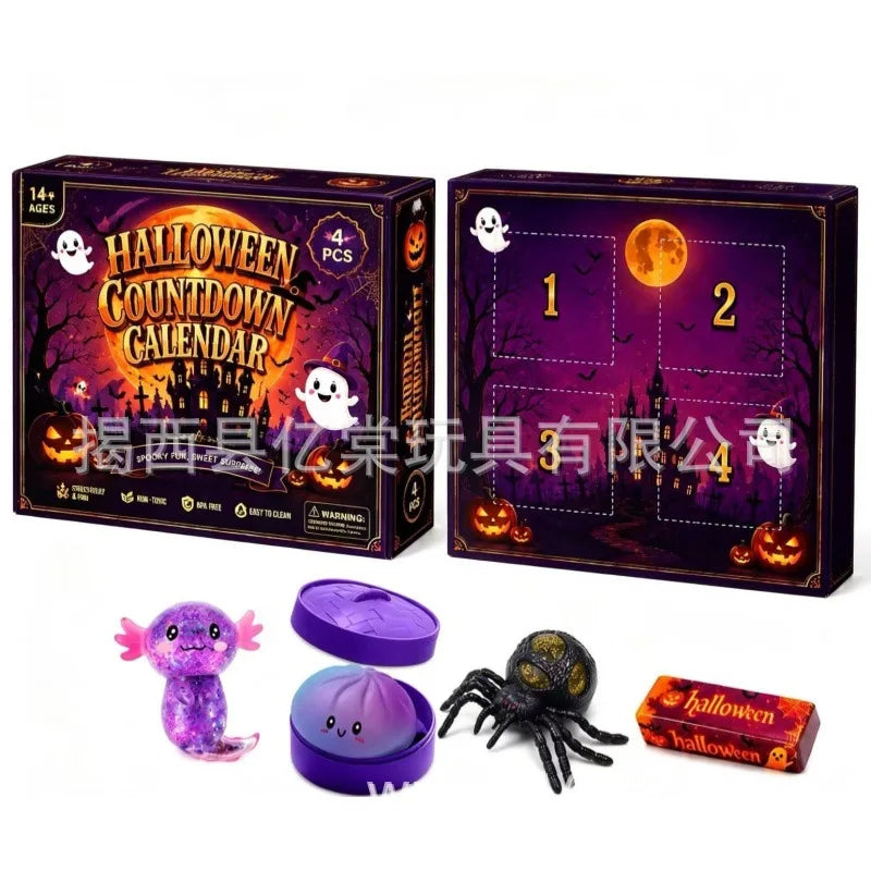 Halloween Fun Box 8‑Pack Sensory Squeeze Squishy Toys | Cute Food & Pumpkin Stress Relief Fidget Set,Perfect Halloween Gift