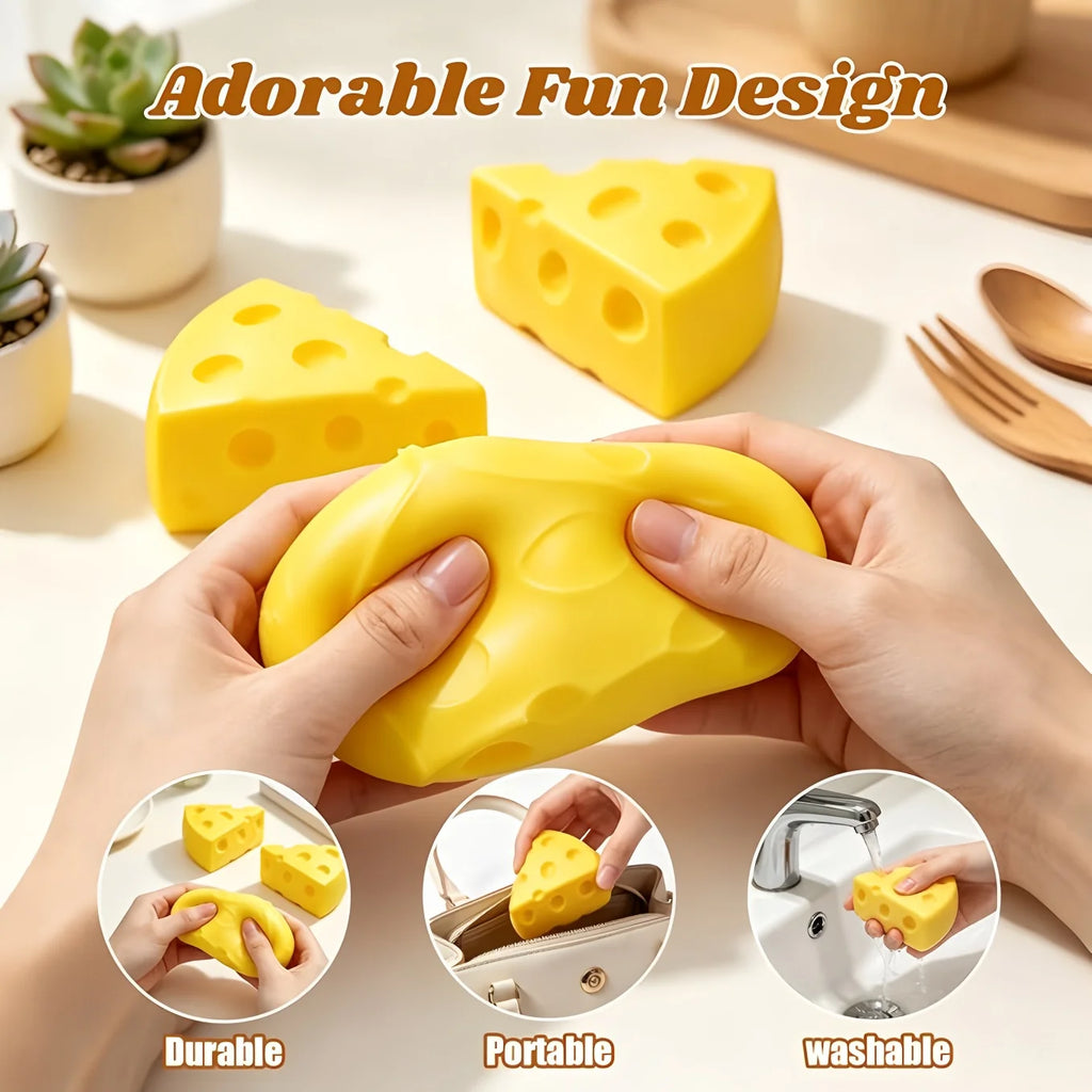 Cheese Squishy Stress Ball – Slow Rebound Anxiety Relief Fidget Toy
