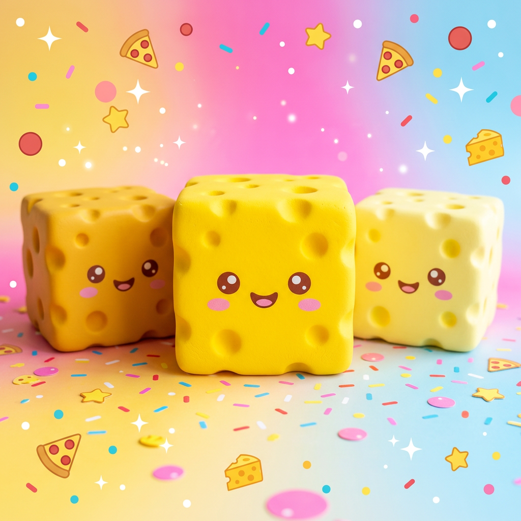 Cheese Cube Squishy Product Photo
