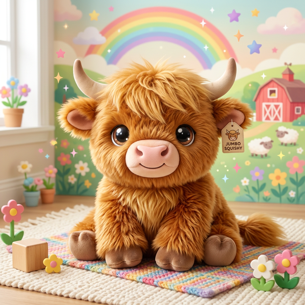 Jumbo Highland Cow Squishy Product Photo